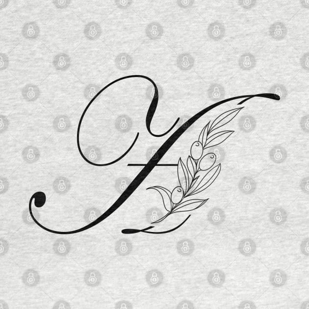 Letter A with Olive Branch by susyrdesign